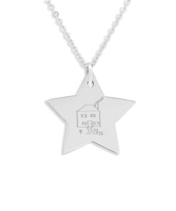 Silver Star Engraved with Your Drawing