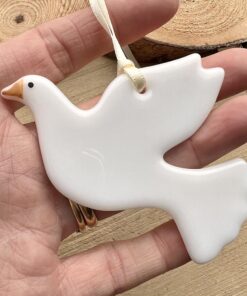 Alternative view of Handmade Fused Glass Dove Hanging Decoration