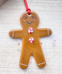 Handmade Fused Glass Gingerbread Man - Image 3