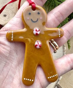 Handmade Fused Glass Gingerbread Man - Image 4