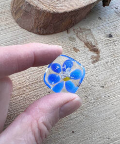 Handmade Memorial Ashes Glass Forget-Me-Not Pebble - Image 5