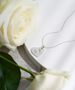 Heart Hand and Foot Print Crystal Pendant - Image 5
