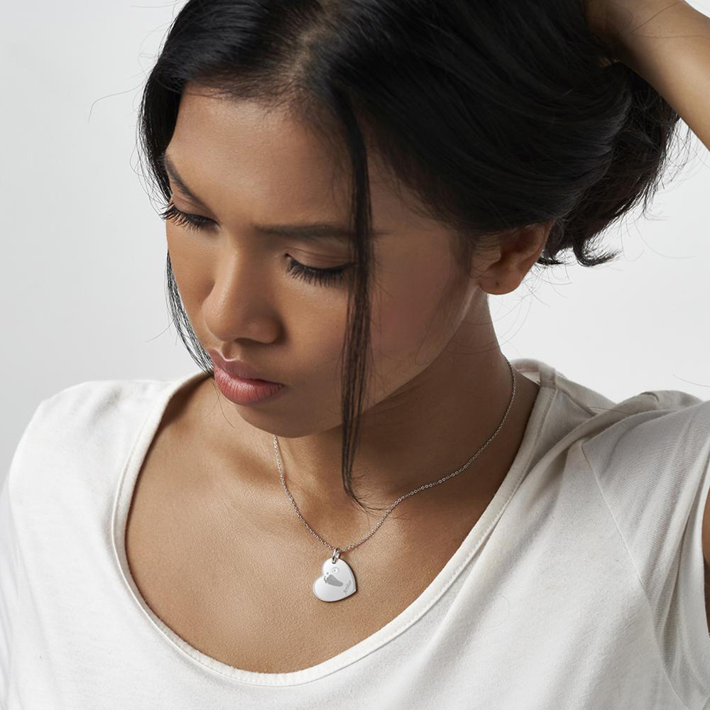 Heart Hand and Foot Print Crystal Pendant - Image 6