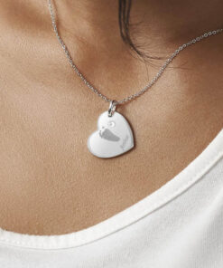 Heart Hand and Foot Print Crystal Pendant - Image 7