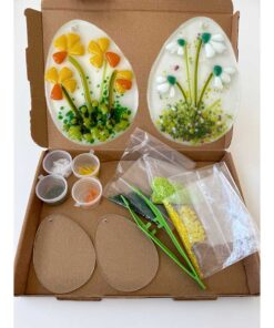 Make-at-Home Fused Glass Flower Egg Hanger Kit